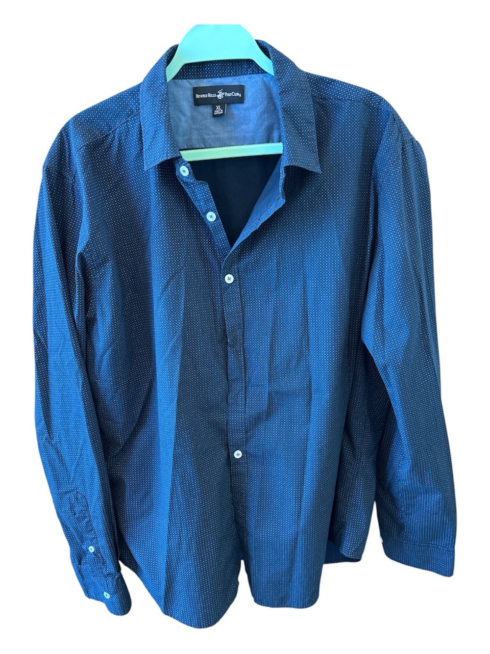Beverly Hills Polo Club Blue Microdot Dress Shirt